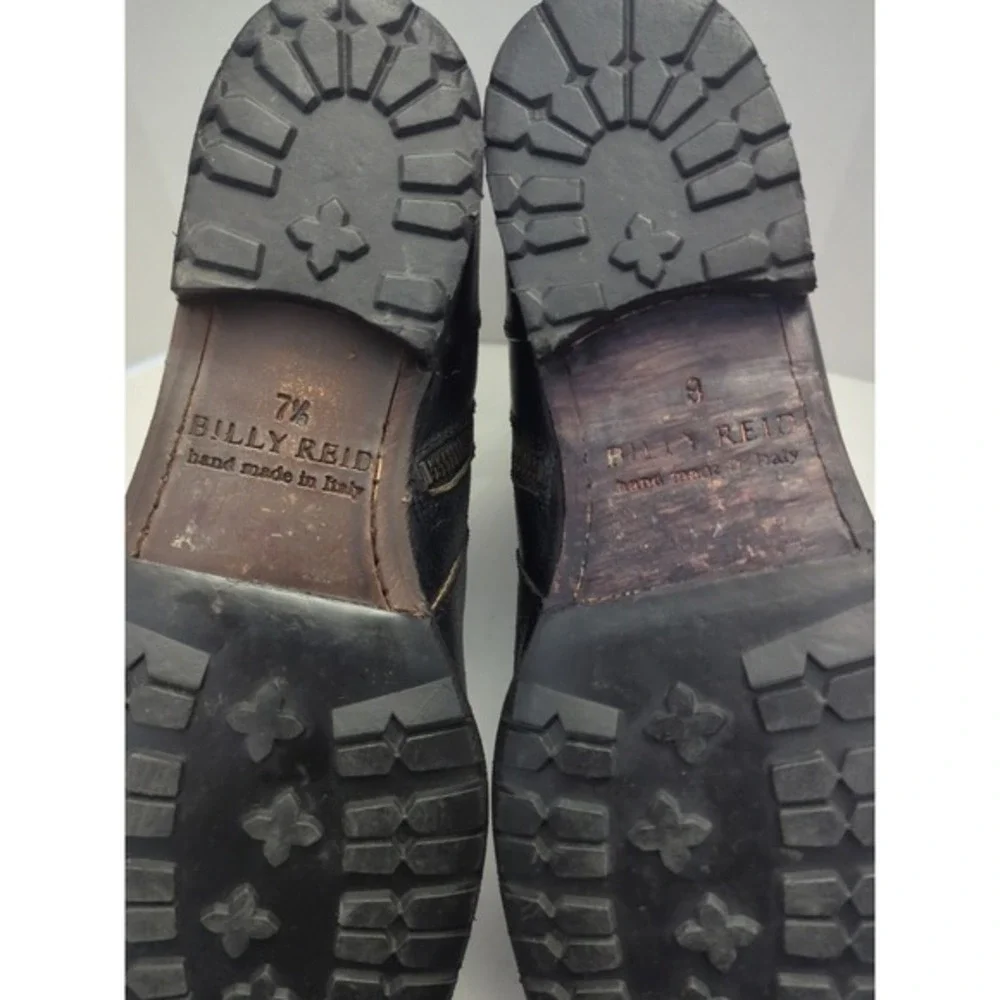 Billy‎ Reid Men Black Ankle Chukka Moto Boots Side Zip Handmade Italy 7.5-8 READ